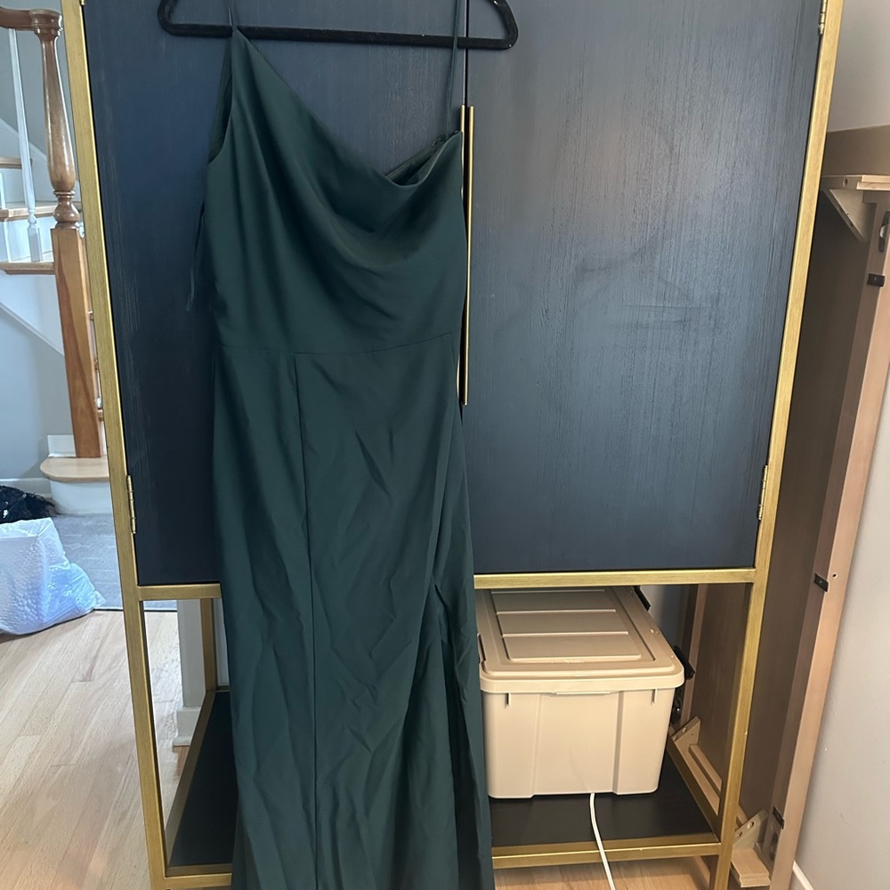 Amsale Dark Green Maxi Dress